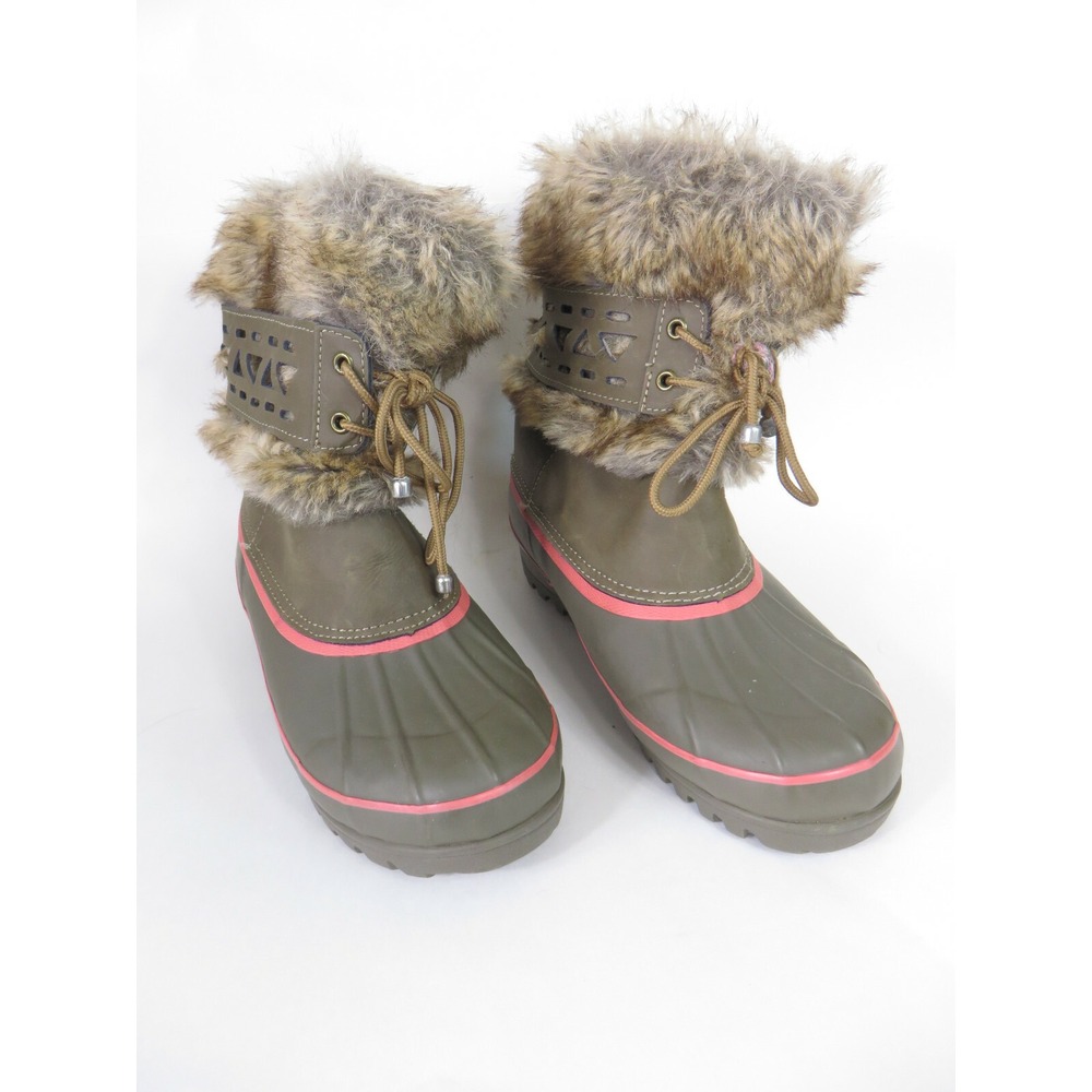 Womens Khombu Faux Fur Tops Rubber Duck Bottom Boots Size 9